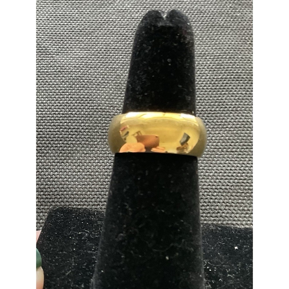Enforce Stainless Steel Ring Size 6 Gold Tone Vintage Estate Jewelry - Picture 7 of 7